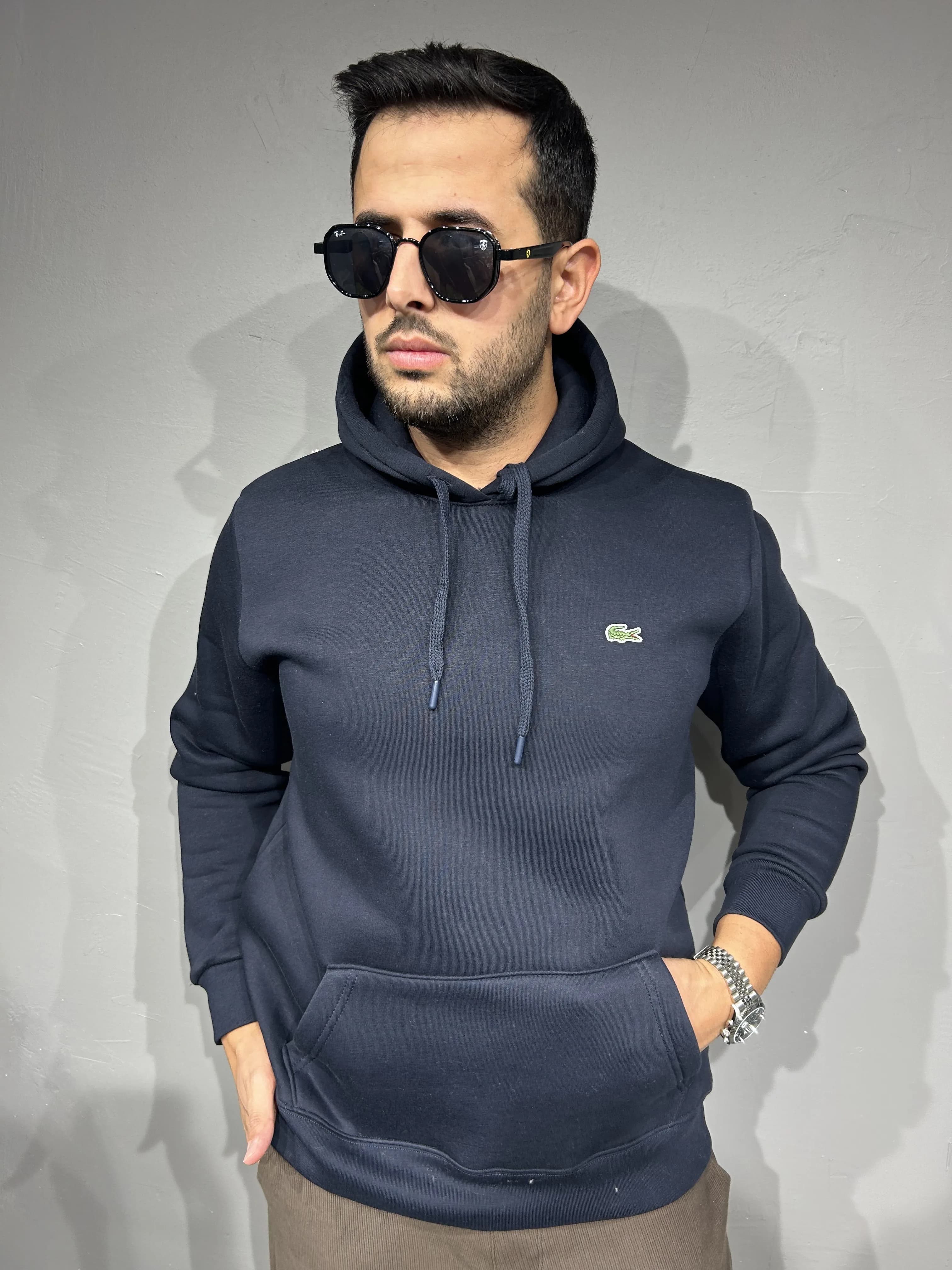 LACOSTE KAPÜŞONLU PAMUK SWEAT LACİVERT görünüm 1