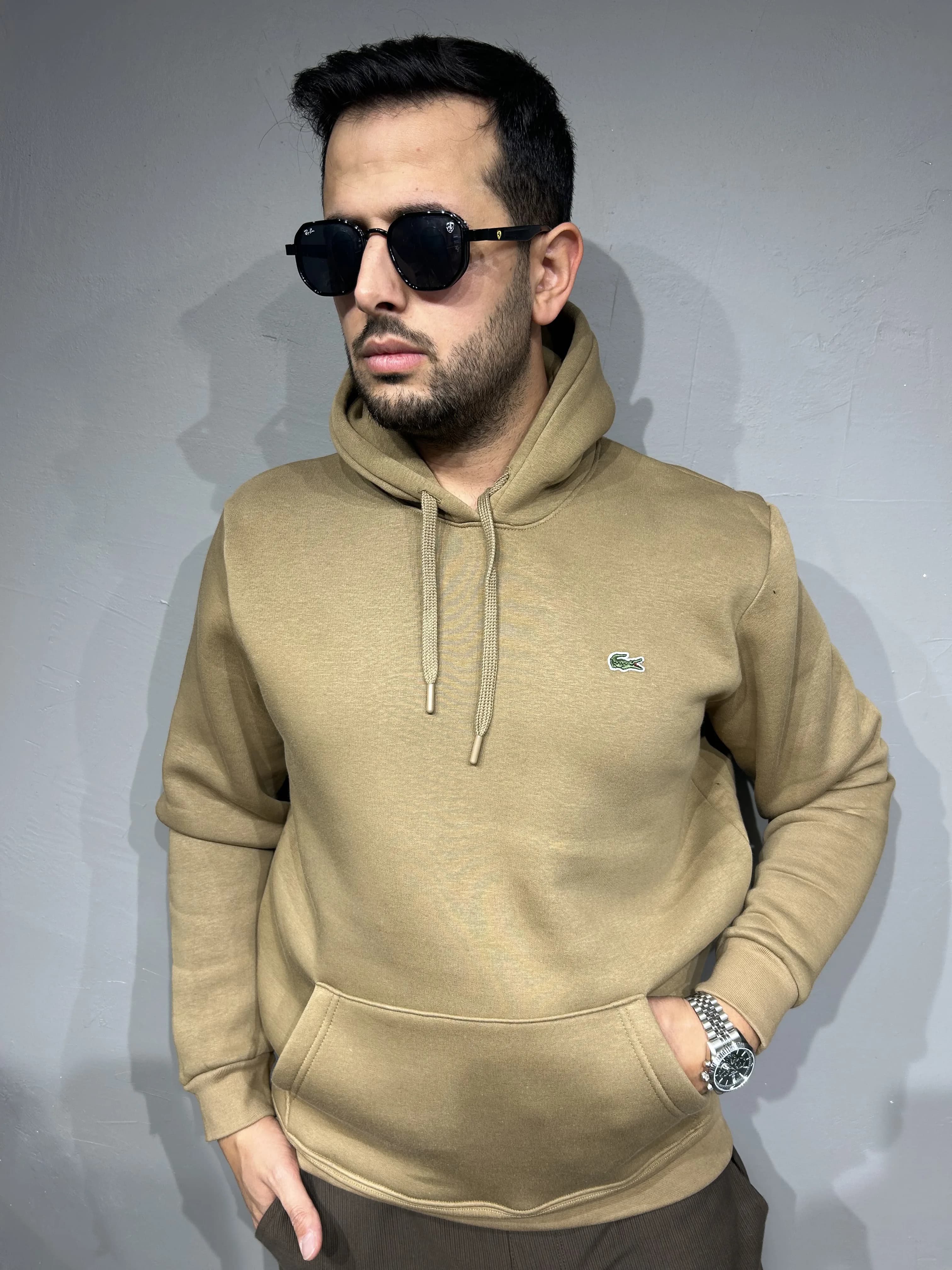 LACOSTE KAPÜŞONLU PAMUK SWEAT KAHVE görünüm 1