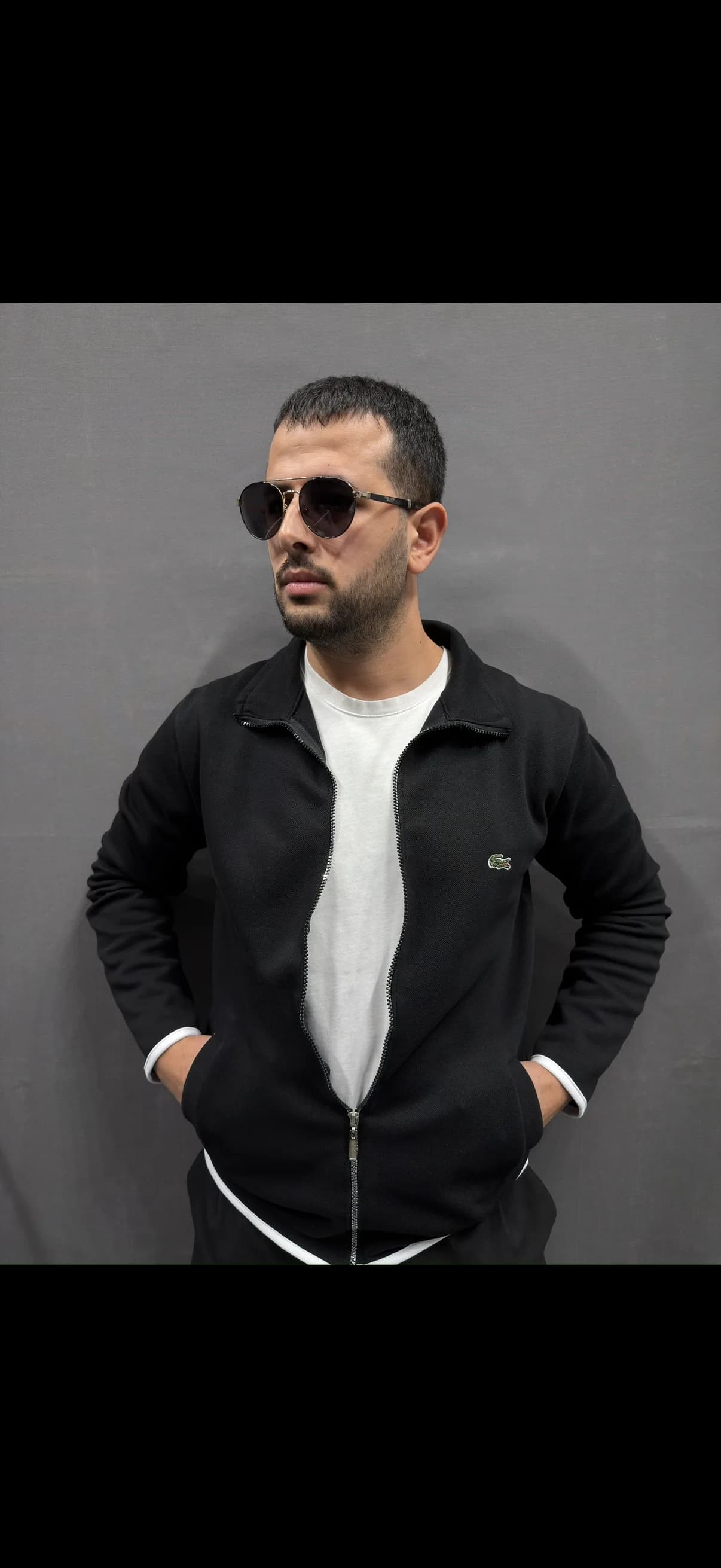 LACOSTE BOYDAN FERMUARLI MEVSİMLİK HIRKA SİYAH görünüm 1