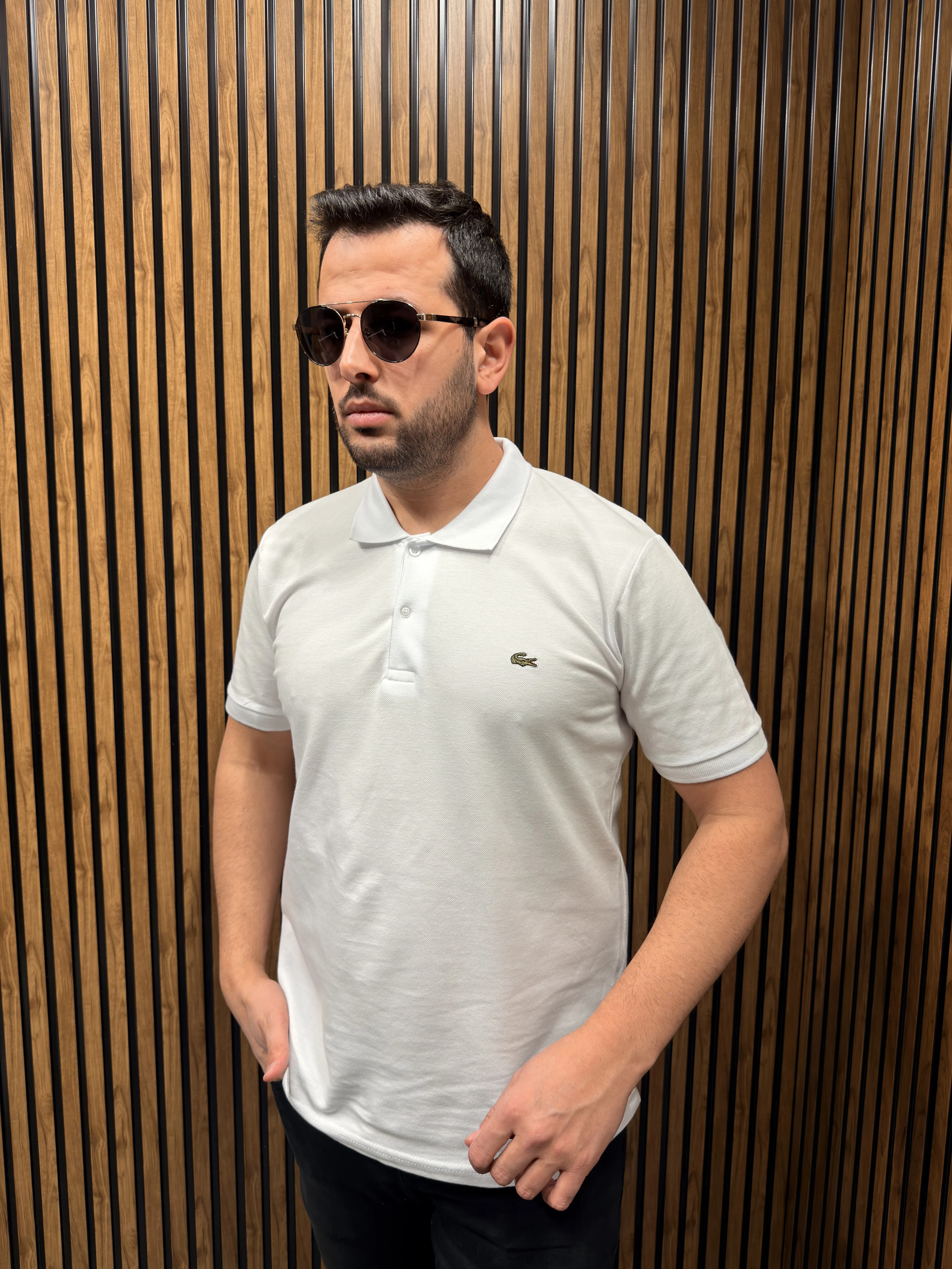 LACOSTE POLO YAKA PAMUK TSHİRT BEYAZ görünüm 1
