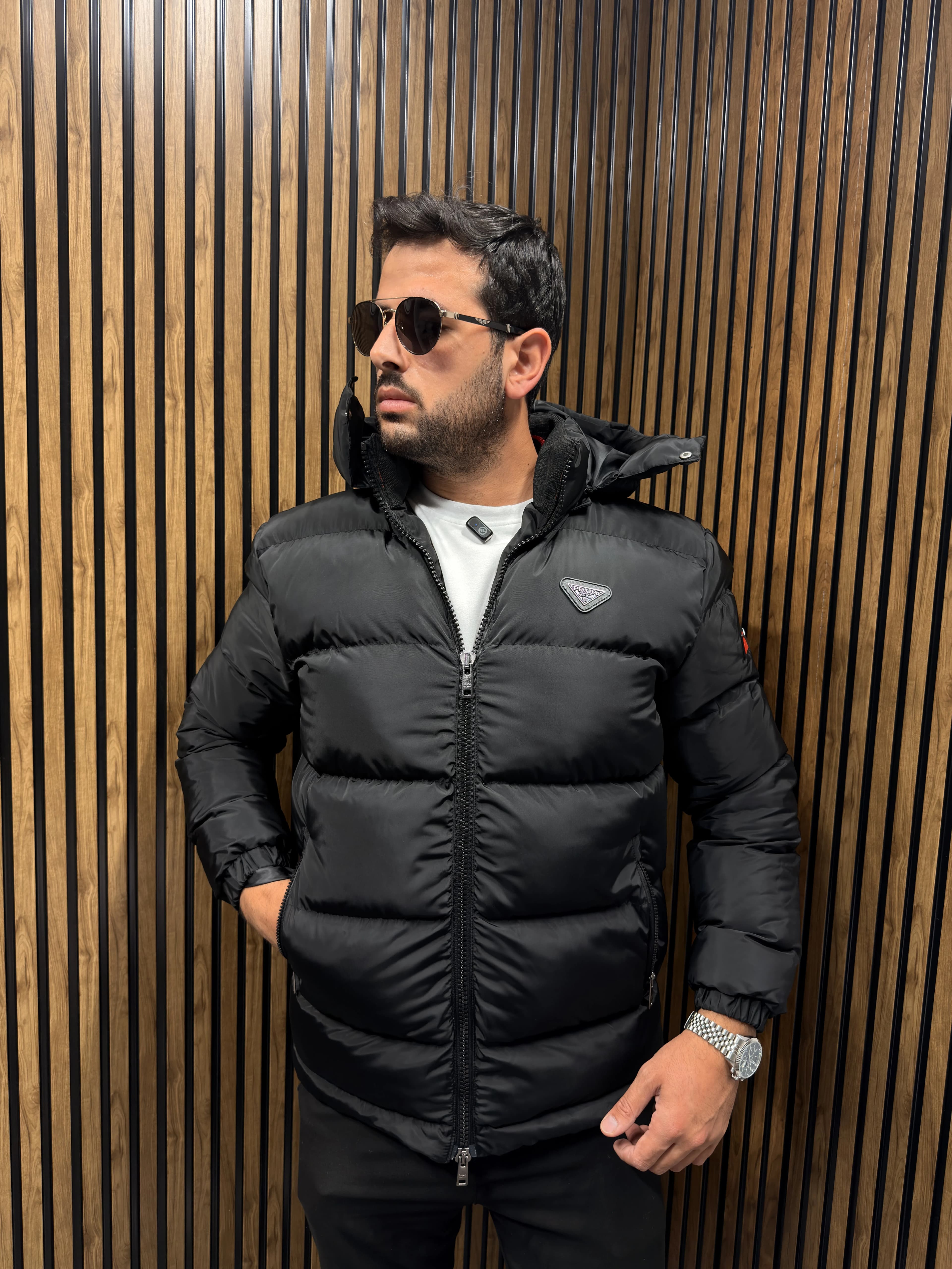 PRADA KAPÜŞONLU MONT SİYAH görünüm 1