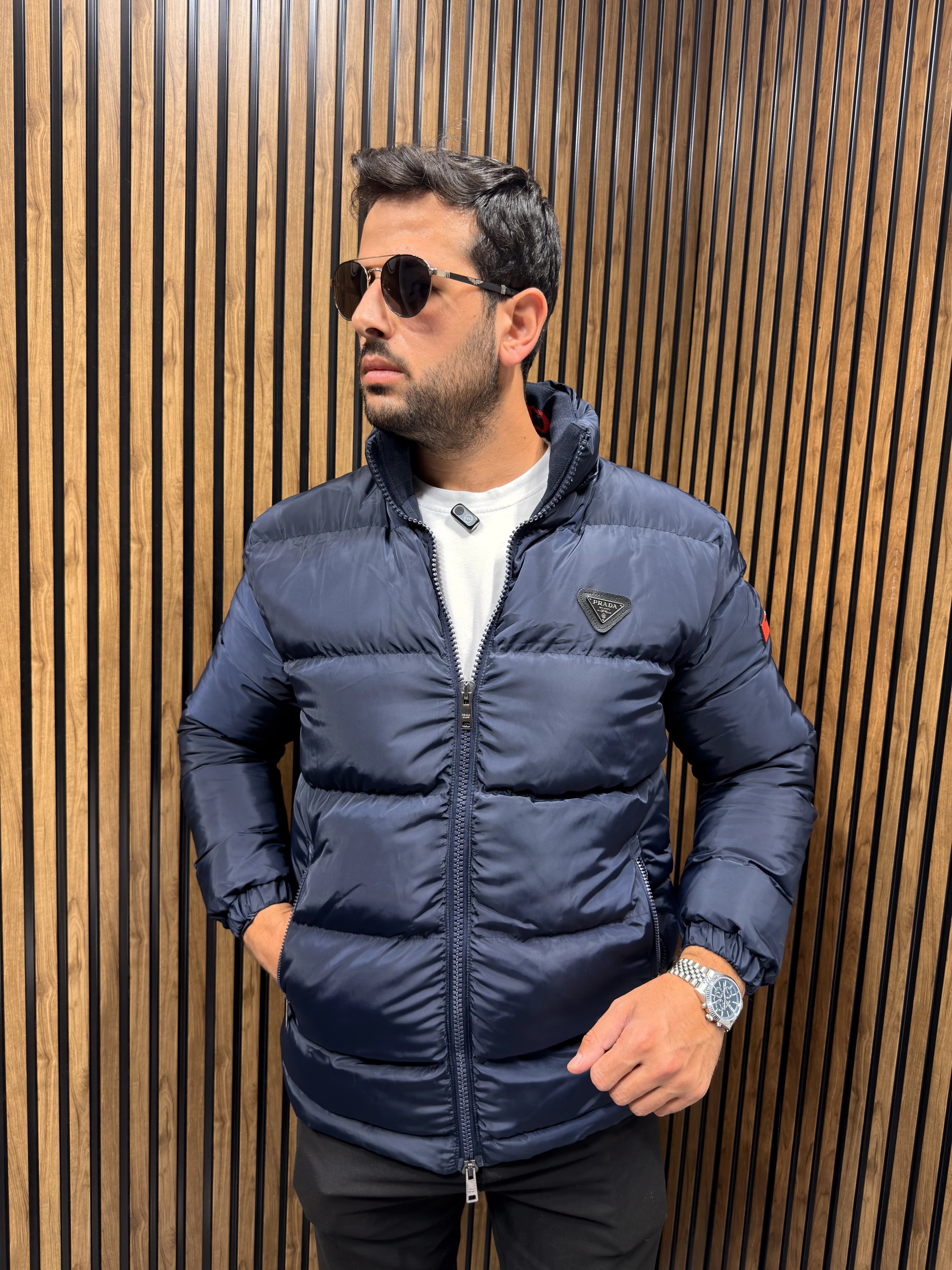 PRADA KAPÜŞONLU MONT LACİVERT görünüm 1