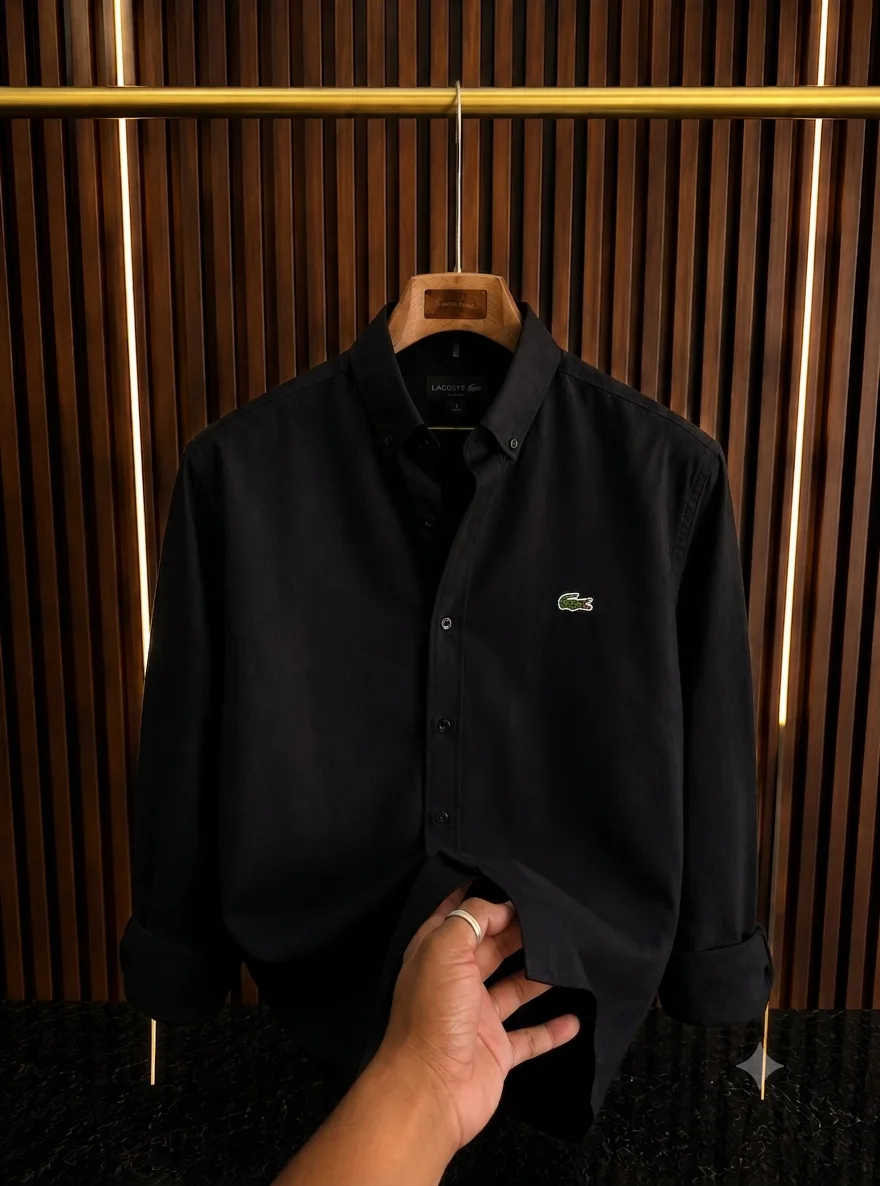 LACOSTE PAMUK GÖMLEK SİYAH görünüm 1