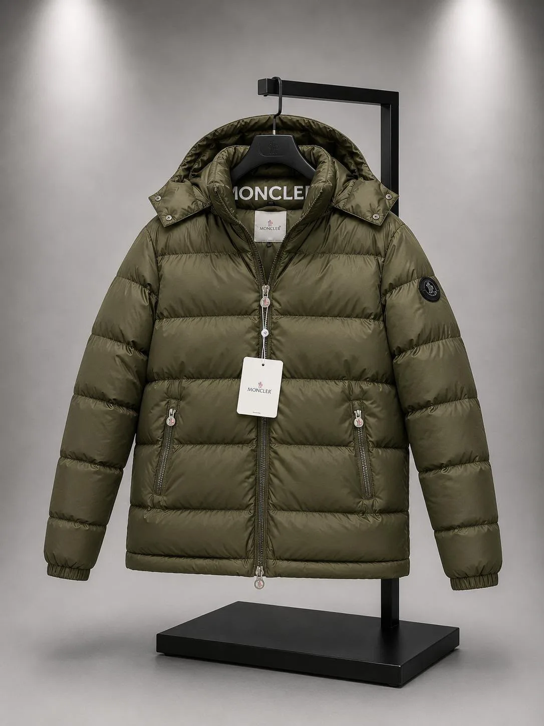 MONCLER KAPÜŞONLU ŞİŞME MONT HAKİ (ÇIKARILABİLİR KAPÜŞON)