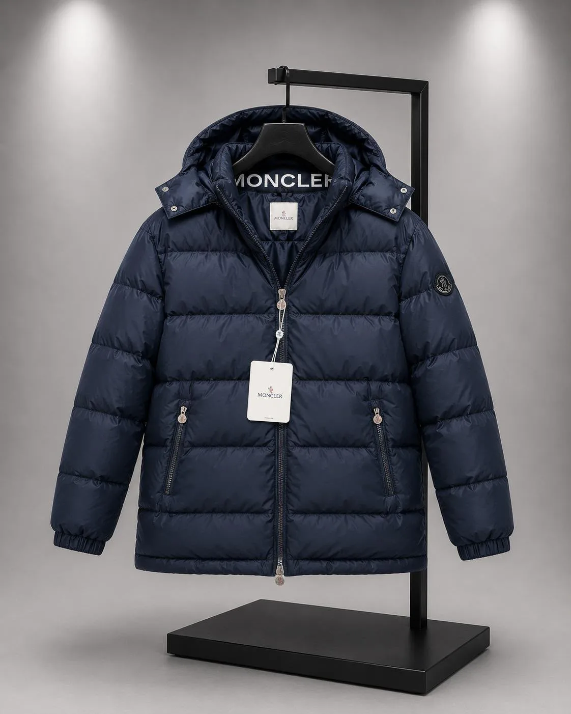 MONCLER KAPÜŞONLU ŞİŞME MONT LACİVERT (ÇIKARILABİLİR KAPÜŞON)