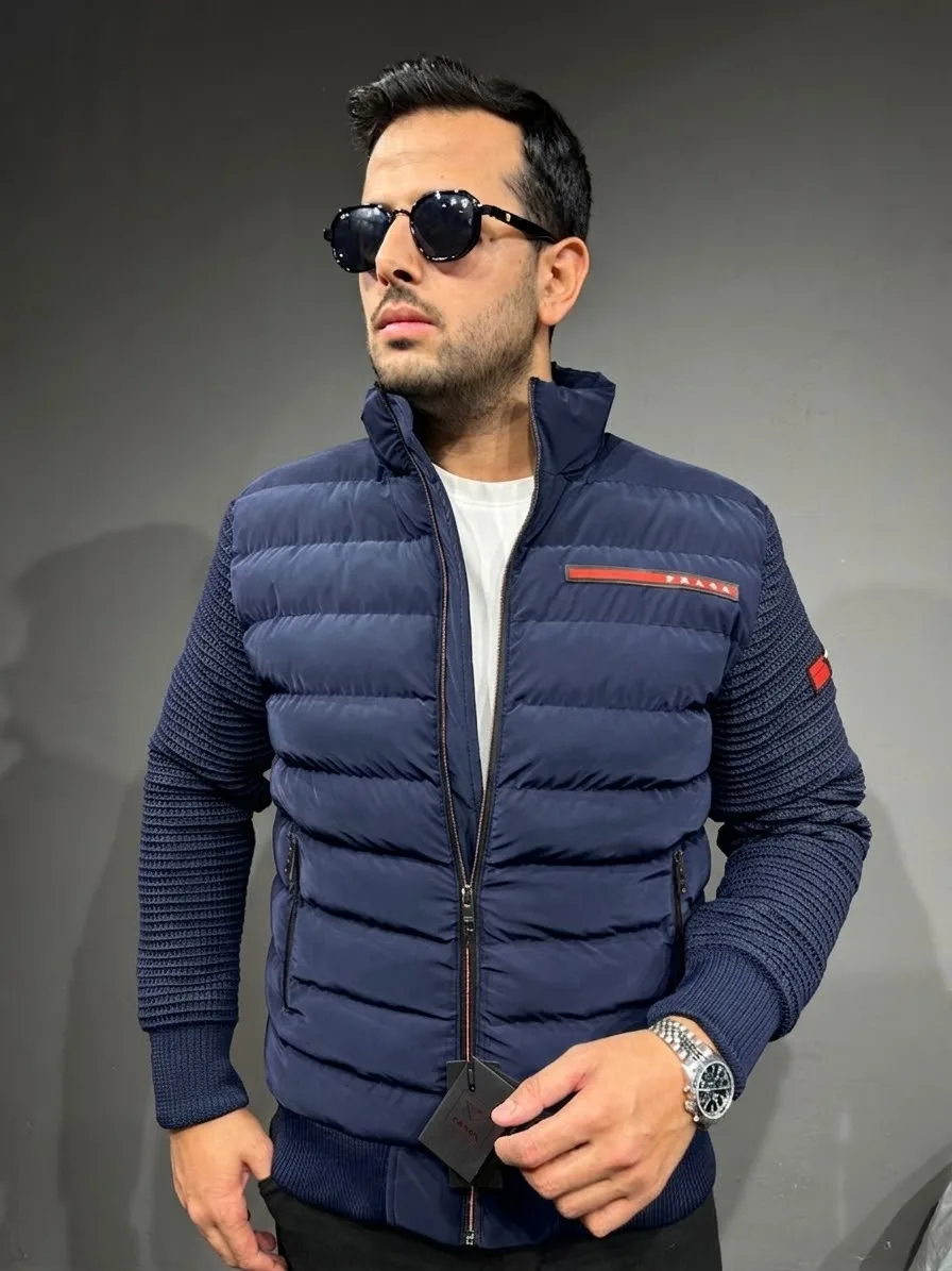PRADA KOLLAR ÇELİK ÖRME MONT LACİVERT