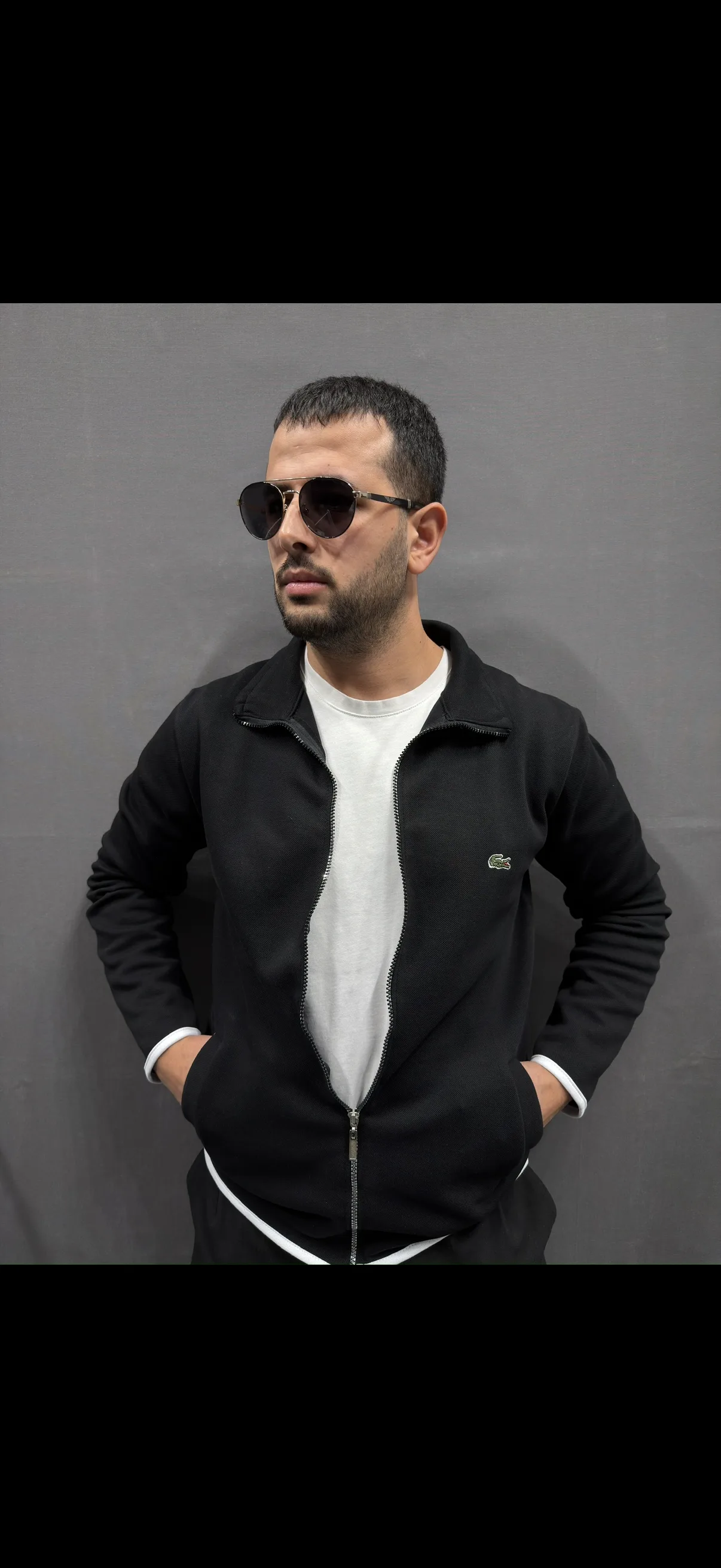 LACOSTE BOYDAN FERMUARLI MEVSİMLİK HIRKA SİYAH